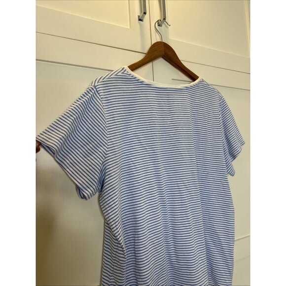 Croft & Barrow Women's V- Neck Tee Shirt Top Sz XXL - Blue Thin Stripe - Picture 9 of 12